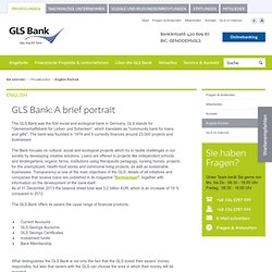 Bank: A brief portrait - GLS Bank