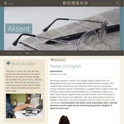 Needs Of English - Aksent : powered by Doodlekit
