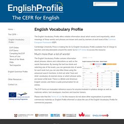 English Profile - English Vocabulary Profile