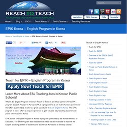 EPIK Korea - English Program in Korea - Public School Jobs in Korea
