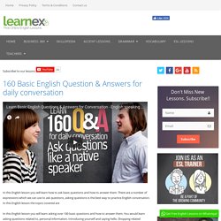 160 Basic English Questions for conversation-Improve your English