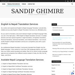 English to Nepali Translation Services - Sandip Ghimire