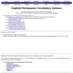 English-Vietnamese Vocabulary Quizzes