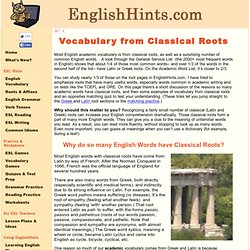 English Vocabulary from Classical Roots