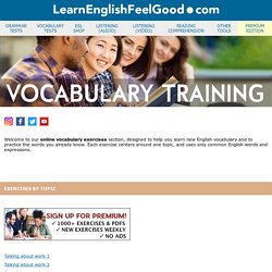English Vocabulary Exercises By Topic - ESL Vocabulary Tests