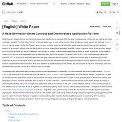 [English] White Paper · ethereum/wiki Wiki