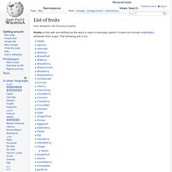 List of fruits