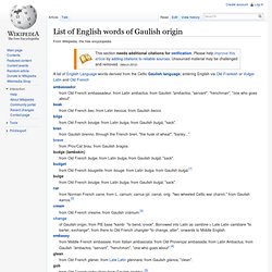List of English words of Gaulish origin