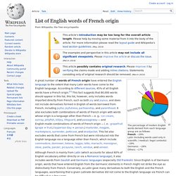 List of English words of French origin
