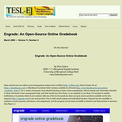 Engrade: An Open-Source Online Gradebook