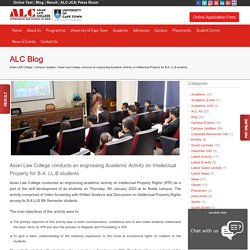 ALC conducts an engrossing Academic Activity on Intellectual Property