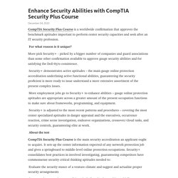 Enhance Security Abilities with CompTIA Security Plus Course