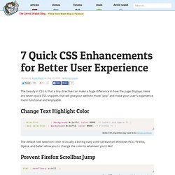 7 Quick CSS Enhancements for Better User Experience