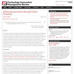 Enhancing Innovation through Virtual Proximity