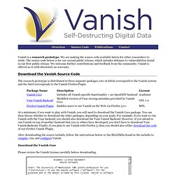 Vanish: Enhancing the Privacy of the Web with Self-Destructing Data