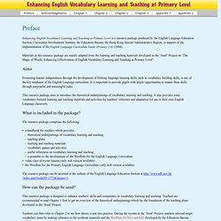 Enhancing Vocabulary Learning and Teaching at Primary Level