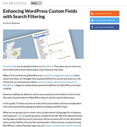 Enhancing WordPress Custom Fields with Search Filtering