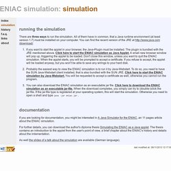 ENIAC simulation: simulation