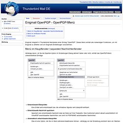 Enigmail OpenPGP - OpenPGP-Menü