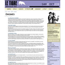 Énigmes - Le Tigre