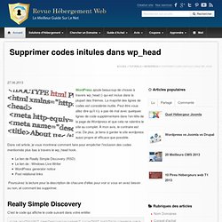 Enlever les codes initules dans l'entête de Wordpress