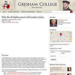Why the Enlightenment still matters today
