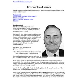 Enoch Powell's Rivers of Blood Speech