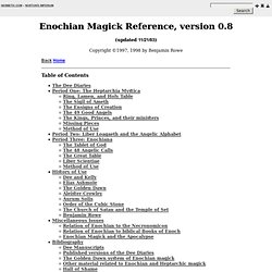 Enochian Magick Reference Document