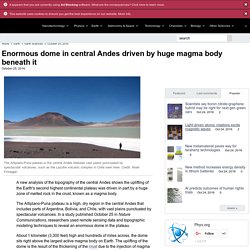 Cryptodome in central Andes driven by huge magma body beneath it