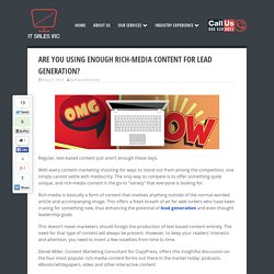 Are You Using Enough Rich-Media Content For Lead Generation?
