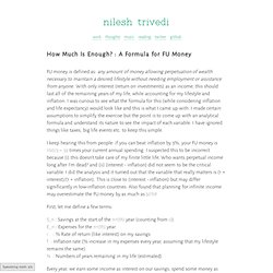 How Much Is Enough? : A Formula for FU Money