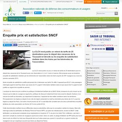 Enquête prix et satisfaction SNCF