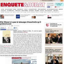 Elie Wiesel Enquête & Débat 2012
