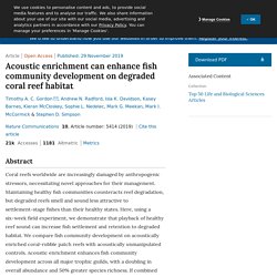 Acoustic enrichment can enhance fish community development on degraded coral reef habitat