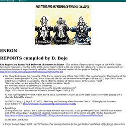 Enron Reports Listing by D. Boje Ph.D.