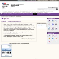 Un guide à l'usage des enseignants - Dyslexie - Espace santé & sécurité