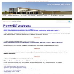 Pronote /ENT enseignants - Lycée Jules Guesde Montpellier