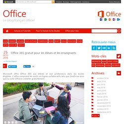 Office 365 gratuit pour les élèves et les enseignants