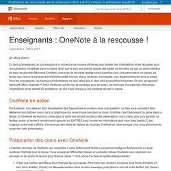 Enseignants : OneNote à la rescousse ! - Microsoft Office