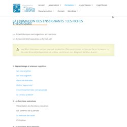 La formation des enseignants : les fiches théoriques