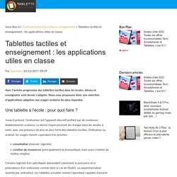 Tablettes tactiles et enseignement : applications utiles en classe