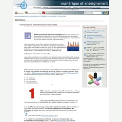 Numérique et différenciation en Lettres