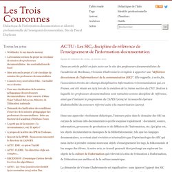 ACTU : Les SIC, discipline de référence de l'enseignement de l’information-documentation
