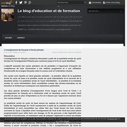 L’enseignement du français à l’école primaire - Le blog d'education et de formation