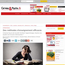 Article - Des méthodes d'enseignement efficaces