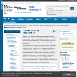 Tablette tactile et enseignement — Enseigner avec le numérique