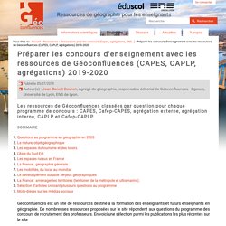 Préparer les concours d'enseignement avec les ressources de Géoconfluences (CAPES, CAPLP, agrégations) 2019-2020