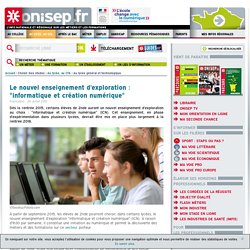 Le nouvel enseignement d'exploration : "informatique et création numérique"