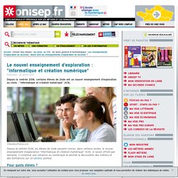 Le nouvel enseignement d'exploration : "informatique et création numérique"