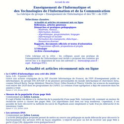 Revue EPI - Enseignement de l'informatique et des TIC - Actualité